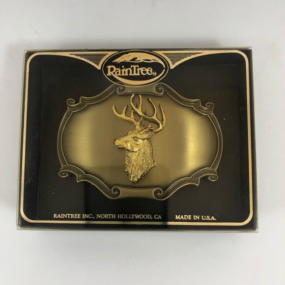Rain Tree deer belt buckle - Picture 2 of 6